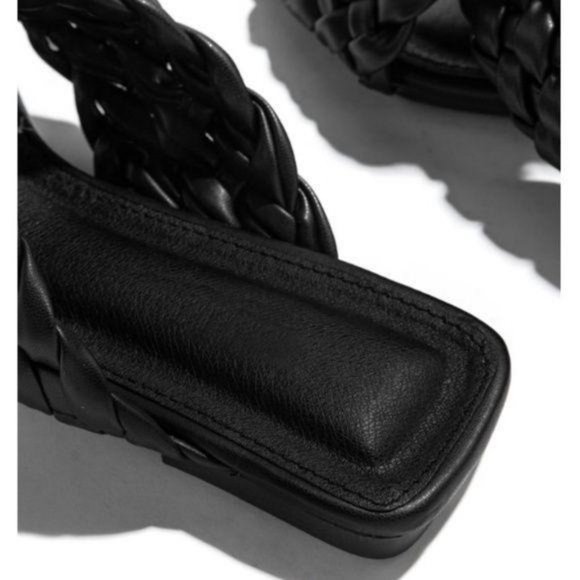 RESTOCK! Criss Cross Braided Slide Sandals - Black - Picture 6 of 6